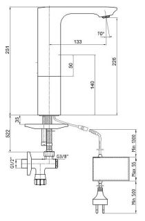 Электронный смеситель для раковины E.C.A. 108108046EX хром